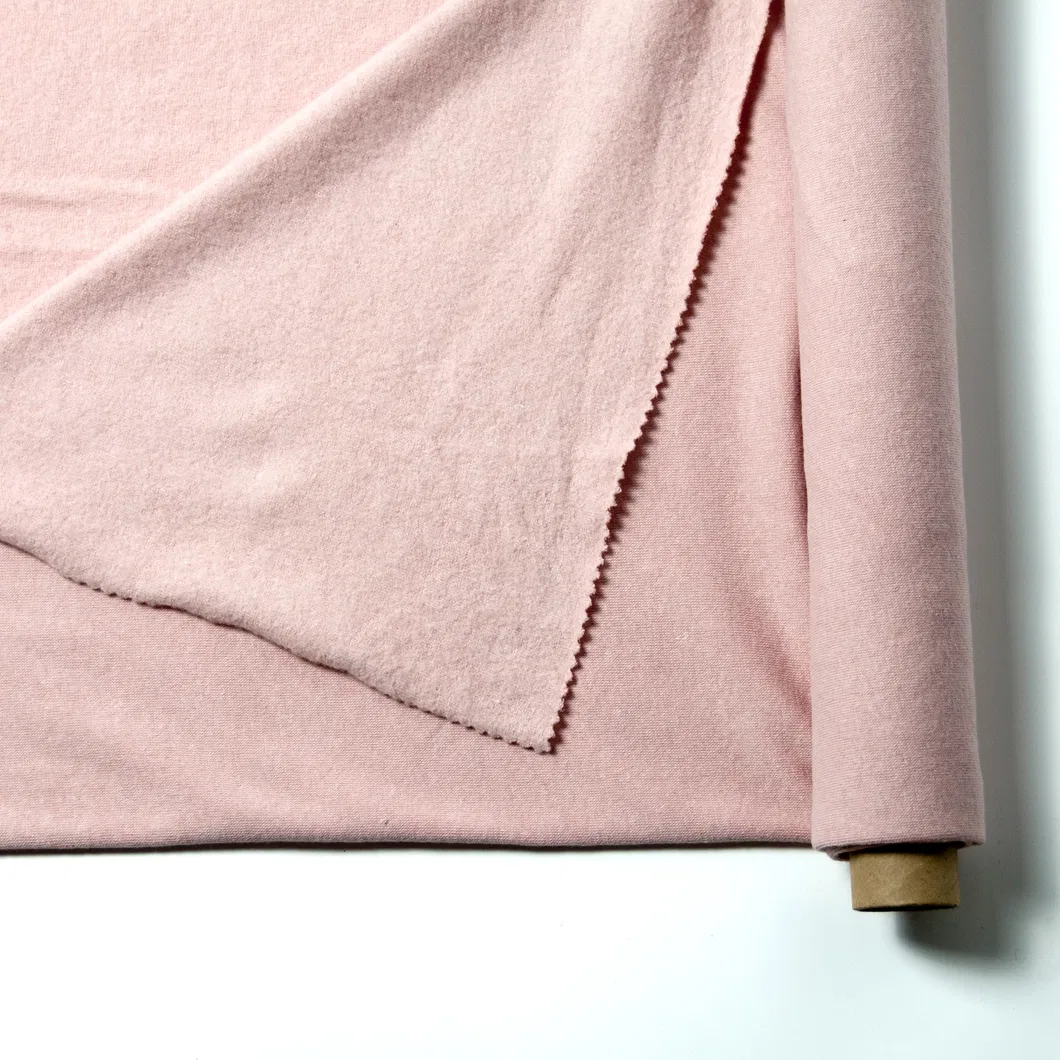 CVC 60/40 ผ้าขนหนูเฟรนช์เทอร์รี่ผ้าฟลีซพร้อมแปรงด้านหลัง