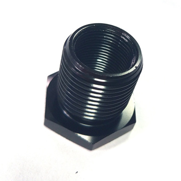 Adaptador de filtro de aceite hexagonal roscado negro