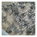 Hot Sale Sequin Lace Fabrics Luxury Luxury Perancis Tulle Sequin Lace Fabric Fabric With Sequin White