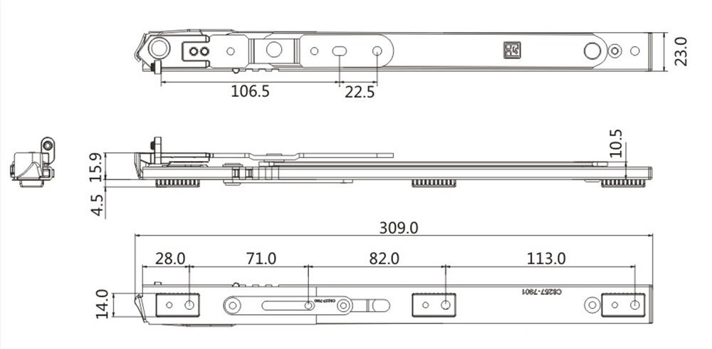 Easy Installed 14MM Heavy Duty Adjustable Friction Hinge Drawing