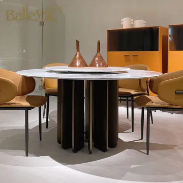 Modern Italian Minimalist Marble Top Round Dining Table