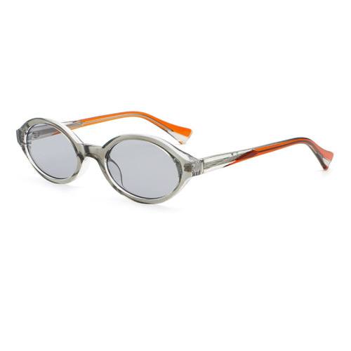 Translucent Neo-Retro Segmented Oval Color-Block Sunglasses