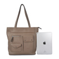 Leather Shoulder Bag with Pockets Everyday Market Bag