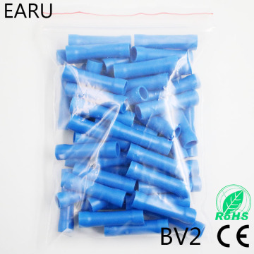 BV2 BV2.5 Full Insulating Wire Connector cable Wire Splice Terminals Joiner Crimp Electrical Fully Insulation BV2 BV 100 PCS BV