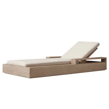 Pool Lounger Chair Teak Wood Sun Lounger