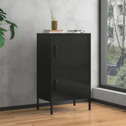 Metal Iron Household Storage Cabinet: 2 Door Side Cabinet & Cupboard