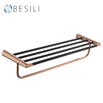 High-Capacity Matte Black Towel Rack for Family Bathrooms