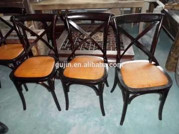 oak cross back Chairs brown