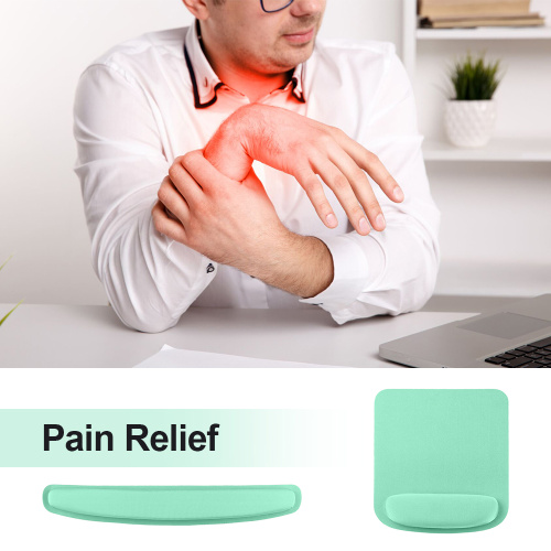 Mint-Green Ergonomic Mouse Pad with Wrist Support