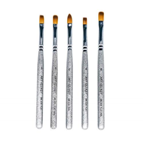 5 pcs Silver Nail brush Set