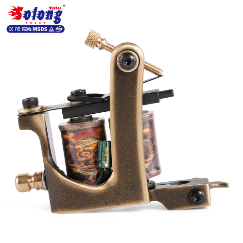 Solong Wholesale Tattoo Gun Professional 10 Wrap Pure Copper Best Tattoo Machine Brands