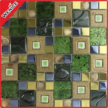 mix glass stone metal mosaic for hotel -01