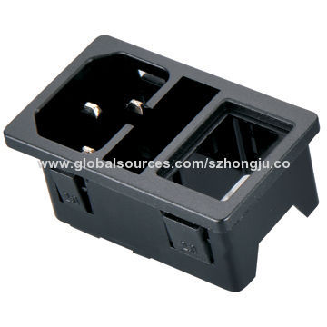 AC Power Socket with PA66 Housing, UL, CUL, VDE, CQC, RoHS, REACH Approvals