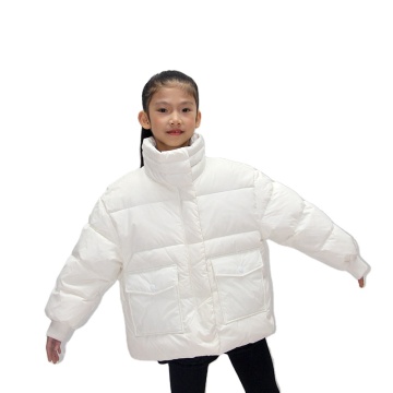 Herfst winter warm wit gewatteerde bubble child down jas - kinderjassen voor meisjes