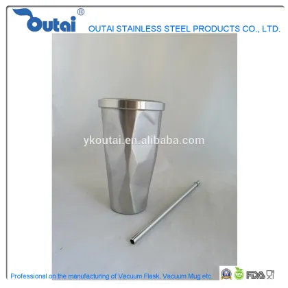 Double Wall Stainless Steel Starbucks Mug With Straw Cola Mug Keep Cold