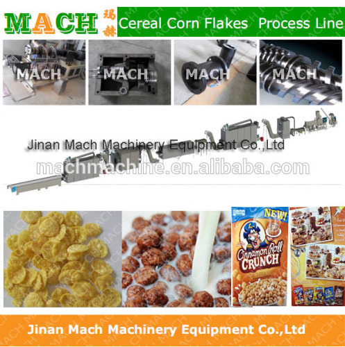 Extruded corn flakes processing line