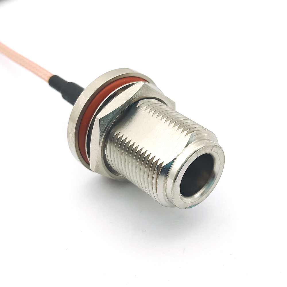 Straight Bulkhead Solder N Female Crimp Cable Connector