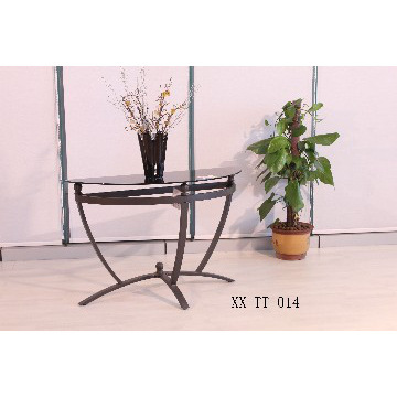 irregular black tempered glass tea/coffee table