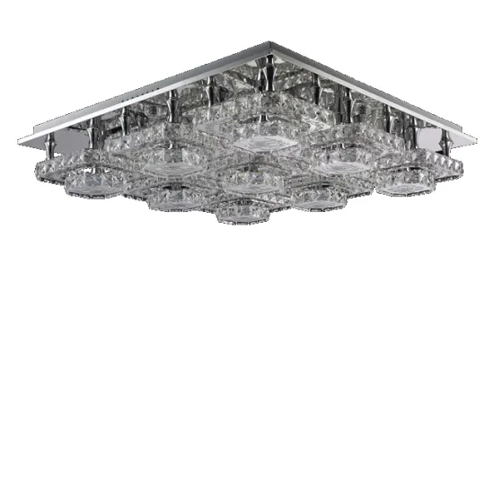 chrome modern chandelier villa crystal ceiling lamp