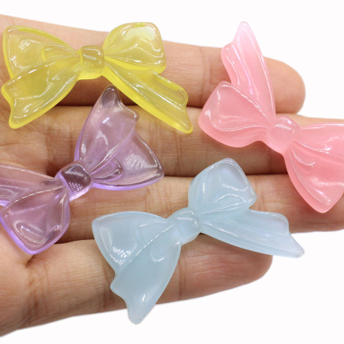 Cute Jelly Candy Resin Bowtie Flatback Cabochons Flat Back Bowknot Embellishments Scrapbooking Decorations Hair Bow Center DIY