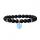 8MM Black Matte Onyx Round Beads With 15MM Gemstone Heart Charm Pendant Bracelet Crystal Beads Stretch Bracelet for Women Men