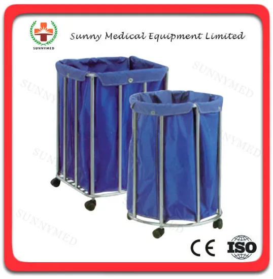 SY-R067 Hospital Stainless steel dirty clothes bag trolley for sale