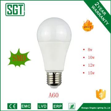 A60 LED Bulb, Thermally conductive plastic and Aluminium housing led lighting bulb