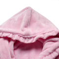 Flannel Hooded Long Fleece Bathrobe Towel For Women