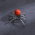 Red Jasper 16MM Ball Antique Silver Spider Pendant (47x40mm) Keychain