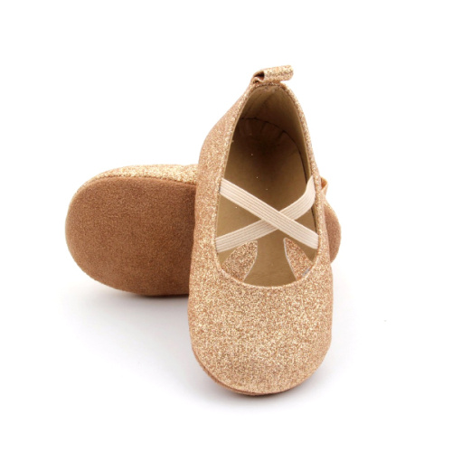 Фабрика OEM лък плосък естествена кожа бебешки обувки