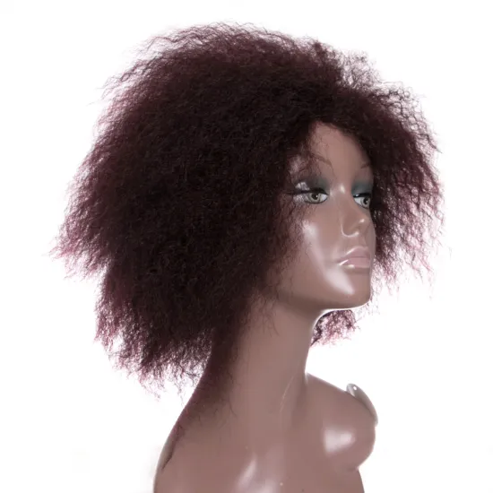 6 Inch Kinky Curly wigs,Natural Black Burgundy Short synthetic hair,Wigs for Women,Short Afro Cosplay Daily