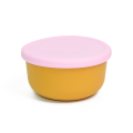 Taza de silicona para refrigerios con tapa y tazón de color en contraste