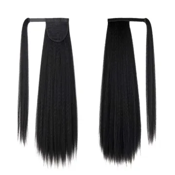 Kinky Straight synthetic Hair Ponytail Extension Yaki straight synthetic ponitail Hair Bundles Wholesale Vendors
