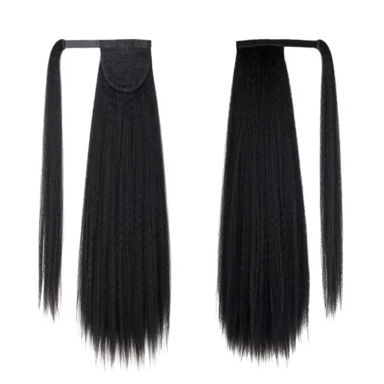 Kinky Straight synthetic Hair Ponytail Extension Yaki straight synthetic ponitail Hair Bundles Wholesale Vendors