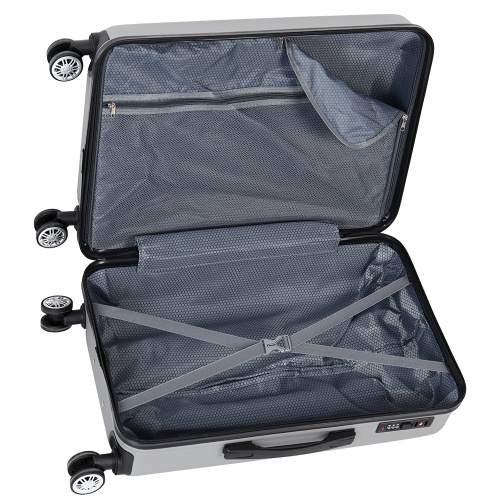 Grey Hard Shell Suitcase with TSA-Lock Dark Grey Set of 3 Business-Travelling Suitcase Factory