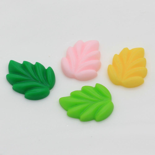 20mm Plat Hars Groene Bladeren Cabochons Voor Kawaii Telefoon Bescherming Shell DIY Ambachten Accessoires