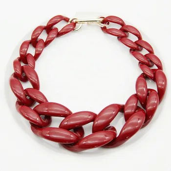 Solid Color Resin Cuban Chain Necklace for Women
