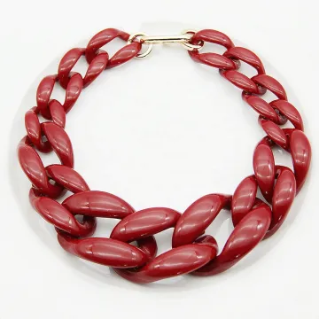 Solid Color Resin Cuban Chain Necklace for Women