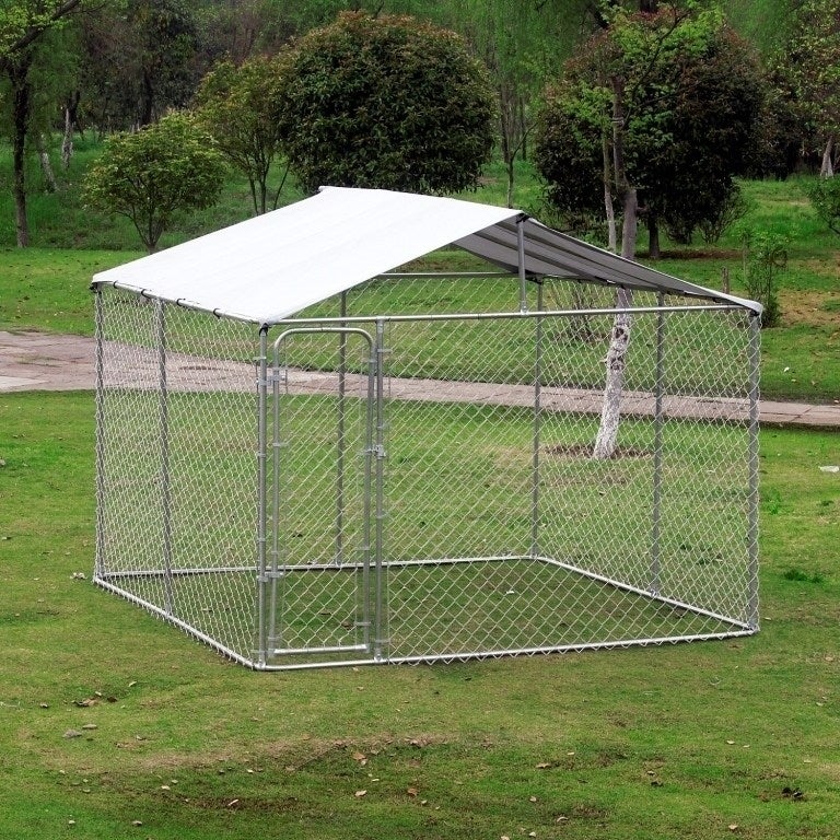 Outdoor-Chain-Link-Box-Kennel-Dog-House