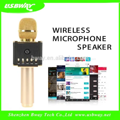 Amazon hot selling 2017 the mic wireless microphone with flash LED wireless microphone voice recorder magic studio microphone