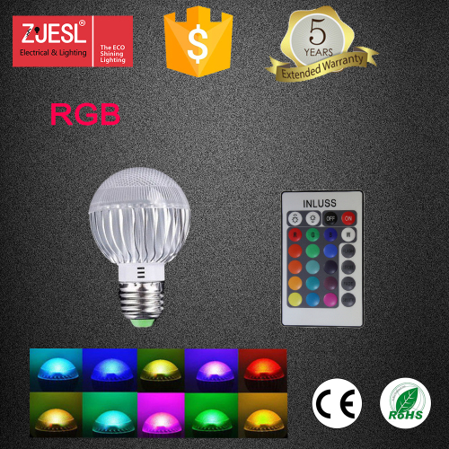 Hot selling RGB 3w led light bulb with CE RHOS