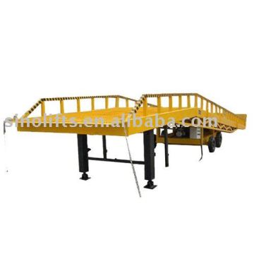 Movable type hydraulic dock ramp