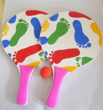 high quality beach ball racket games wooden beach racket set with ball