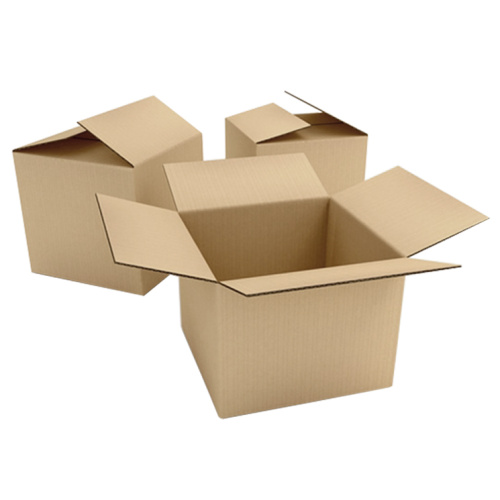 large empty corrugated paper box with hot stamping