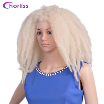 Wholesale Peruvian Glueless Cheap Afro Kinky Curly Braiding Hair Wigs Marley Braiding Lace Front Synthetic Hair Wigs For Women