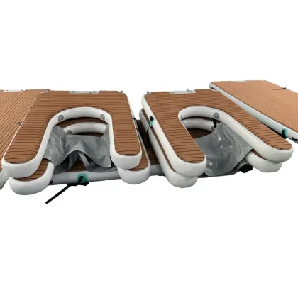 Teak-Inlaid Portable Inflatable Jet Ski Dock Pontoon C-Docks
