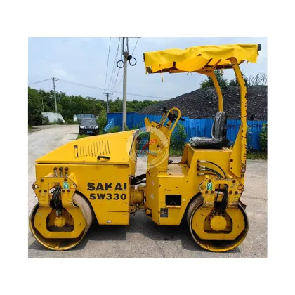 SAKAI SW330 Double Drum Mini Rollers - 3 Ton Vibratory Roller for Road Construction