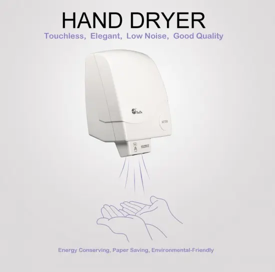 Hot air hand dryer with contact-free sensor