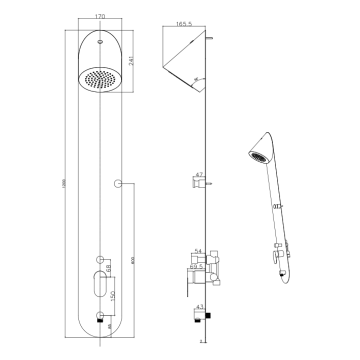 Set doccia da 6 pollici rotondo in acciaio inox