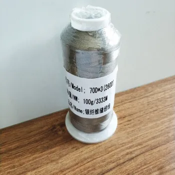 Silver Fiber Metallic Antibacterial Conductive Sewing Embroidery Yarn